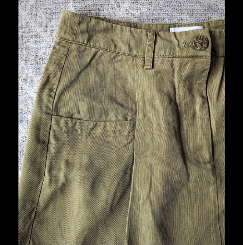 Chic Olive / Army Green Women's Mini Skirt By Numph, Designer - Picture 2 of 5